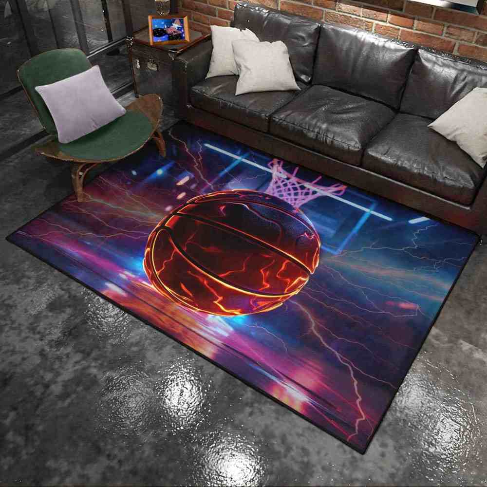 Electric Crackle Basketball Court Boys Area Rug | CozyLil