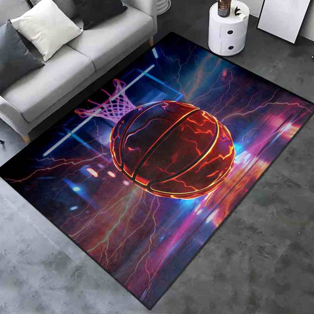 Electric Crackle Basketball Court Boys Area Rug | CozyLil