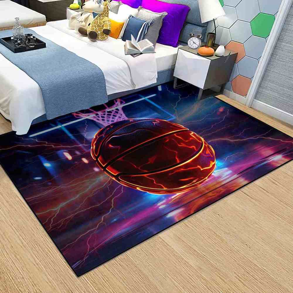 Electric Crackle Basketball Court Boys Area Rug | CozyLil
