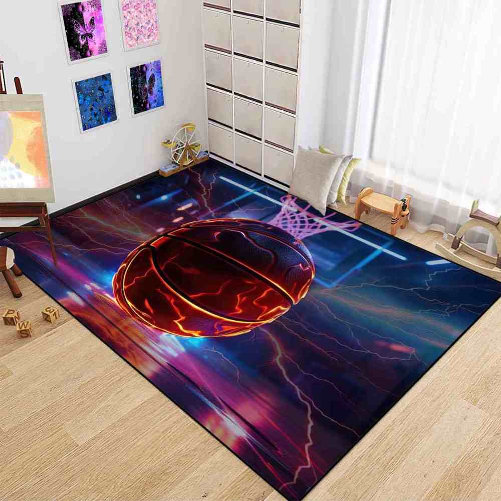Electric Crackle Basketball Court Boys Area Rug | CozyLil