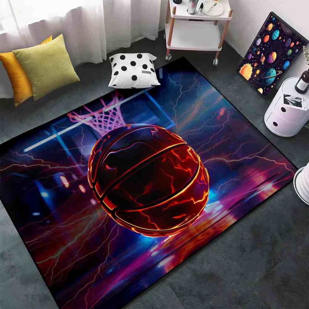 Electric Crackle Basketball Court Boys Area Rug | CozyLil