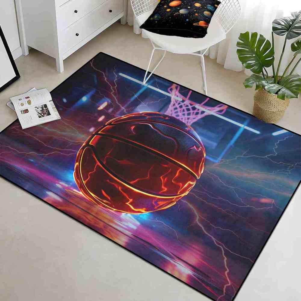 Electric Crackle Basketball Court Boys Area Rug | CozyLil