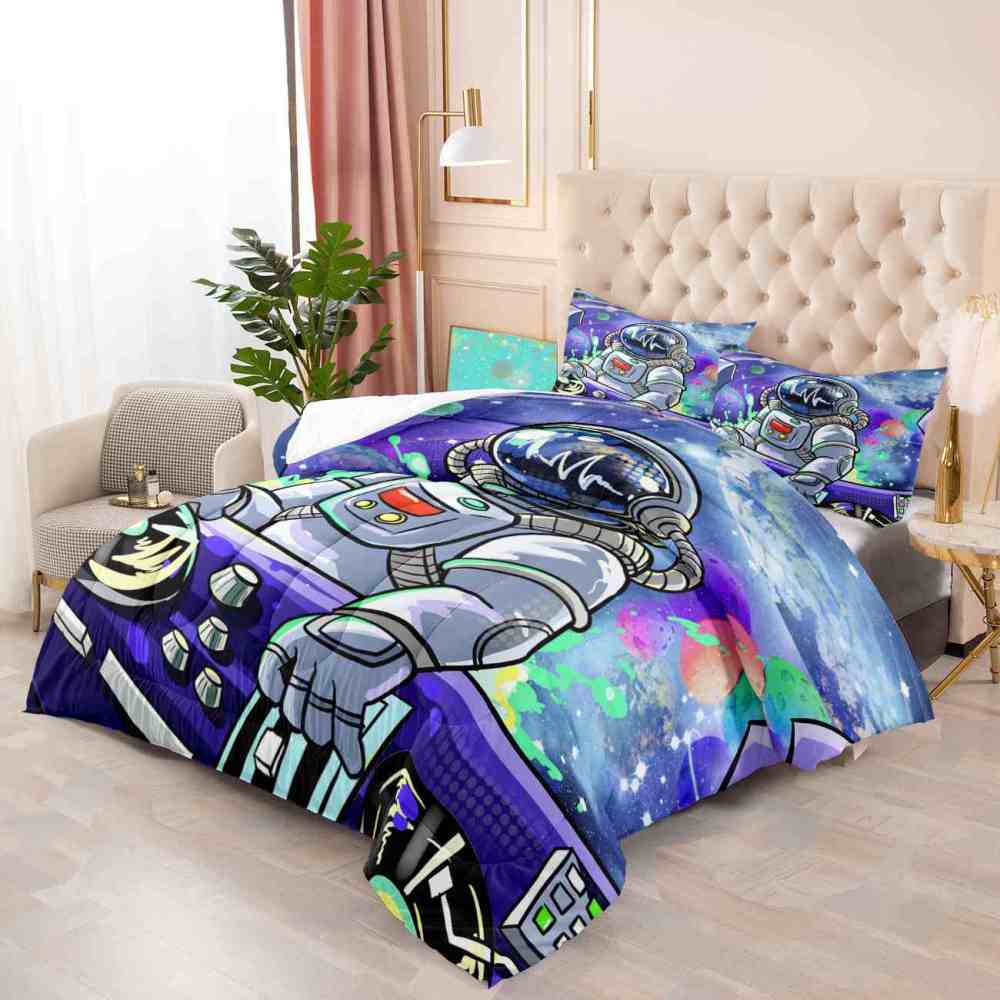 DJ Astronaut Galaxy Space Exploration Comforter Set for Boys | CozyLil