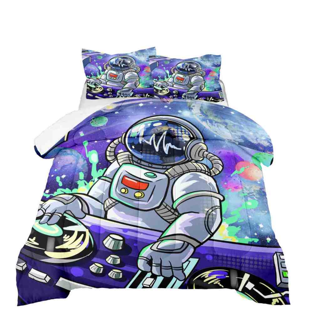 DJ Astronaut Galaxy Space Exploration Comforter Set for Boys | CozyLil