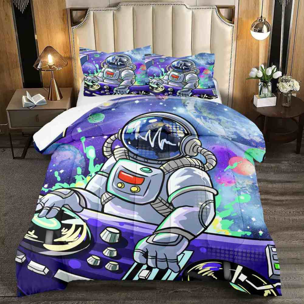 DJ Astronaut Galaxy Space Exploration Comforter Set for Boys | CozyLil