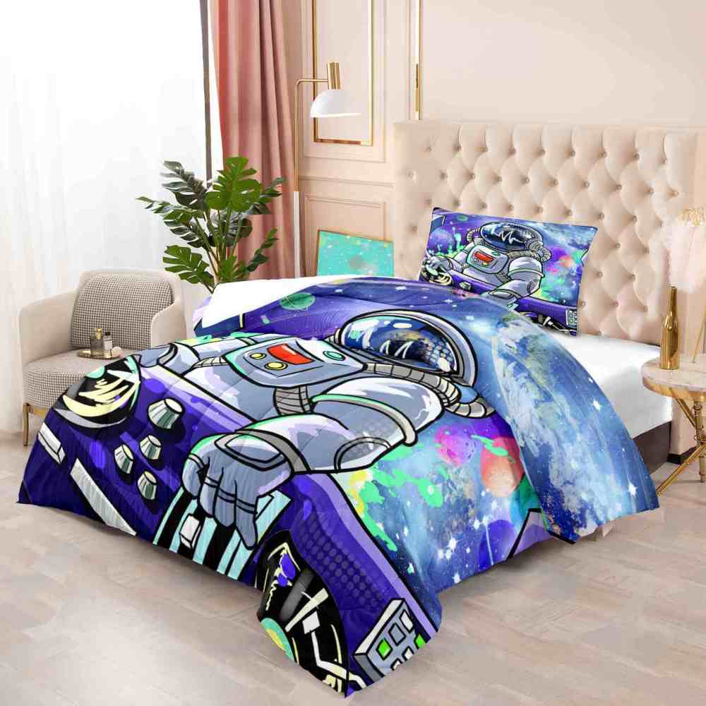 DJ Astronaut Galaxy Space Exploration Comforter Set for Boys | CozyLil