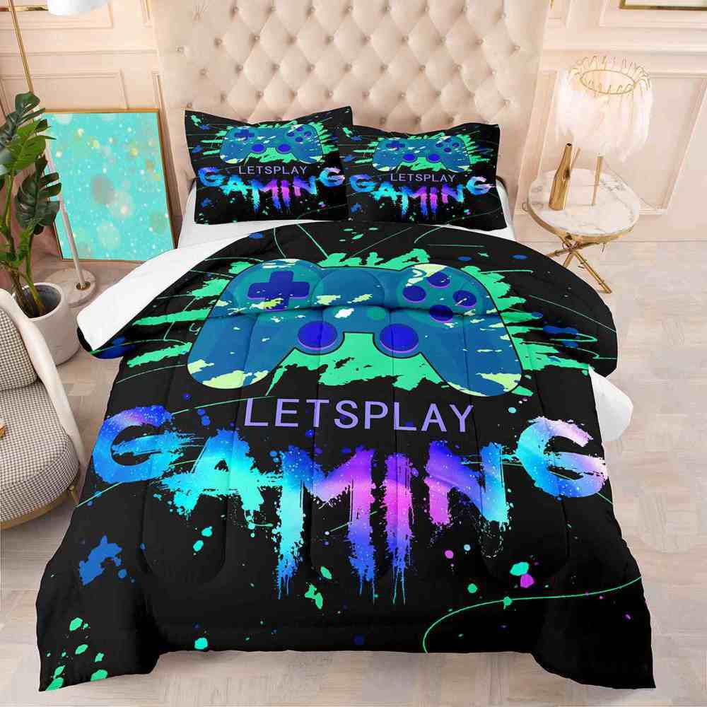 Neon Graffiti Gaming Comforter Set for Boys Bedroom | CozyLil
