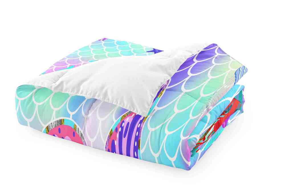 Sparkling Scale Mermaid Tail Comforter Set for Girls | CozyLil