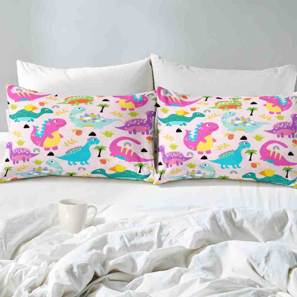 Pastel Dream Dinosaur Comforter Set for Girls & Toddlers | CozyLil