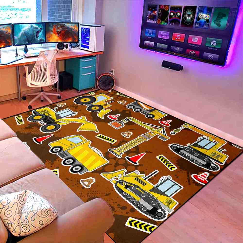 Brown Mud Construction & Mole Toddler Play Rug | CozyLil