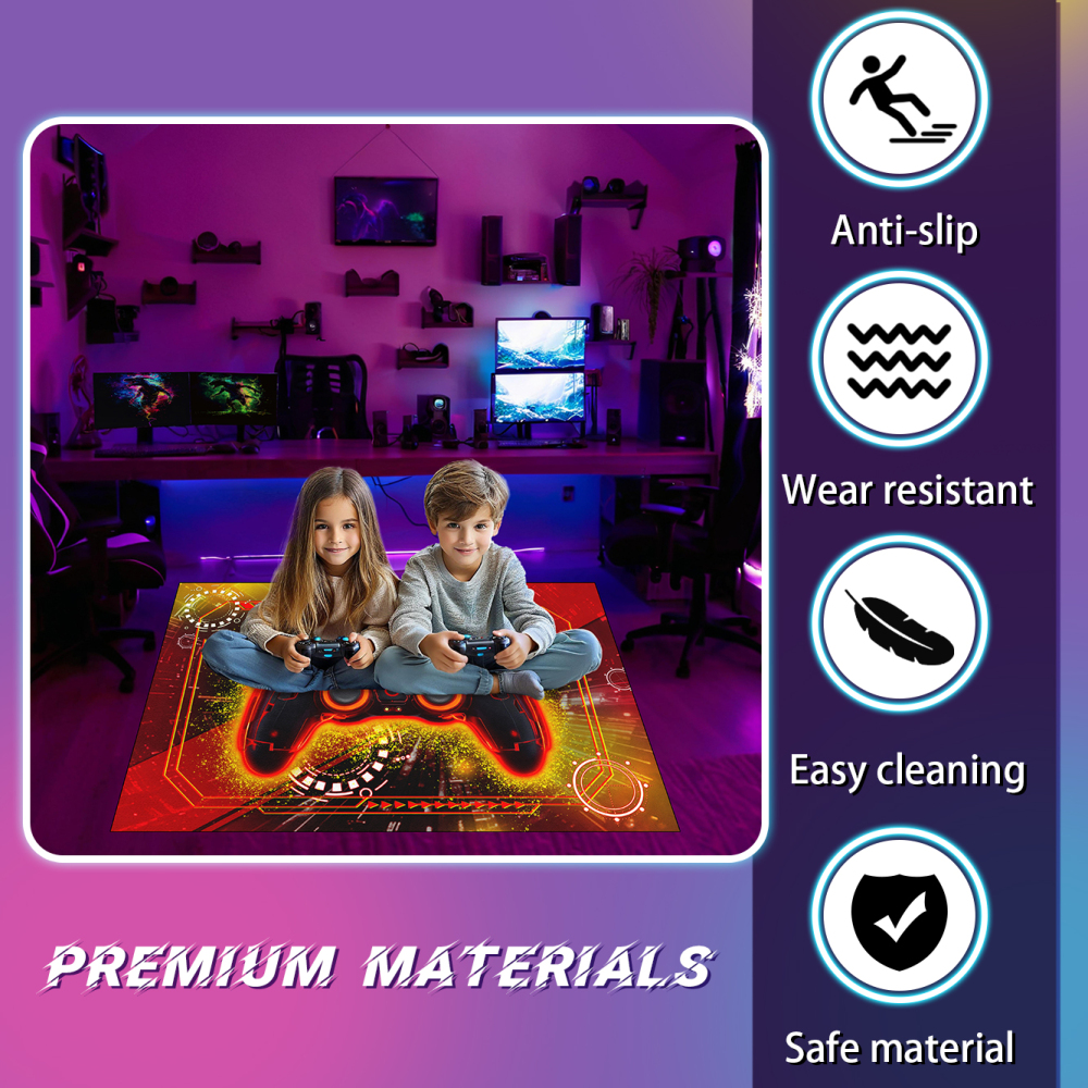 Red Action Gamer Controller Area Rug Boys Room | CozyLil