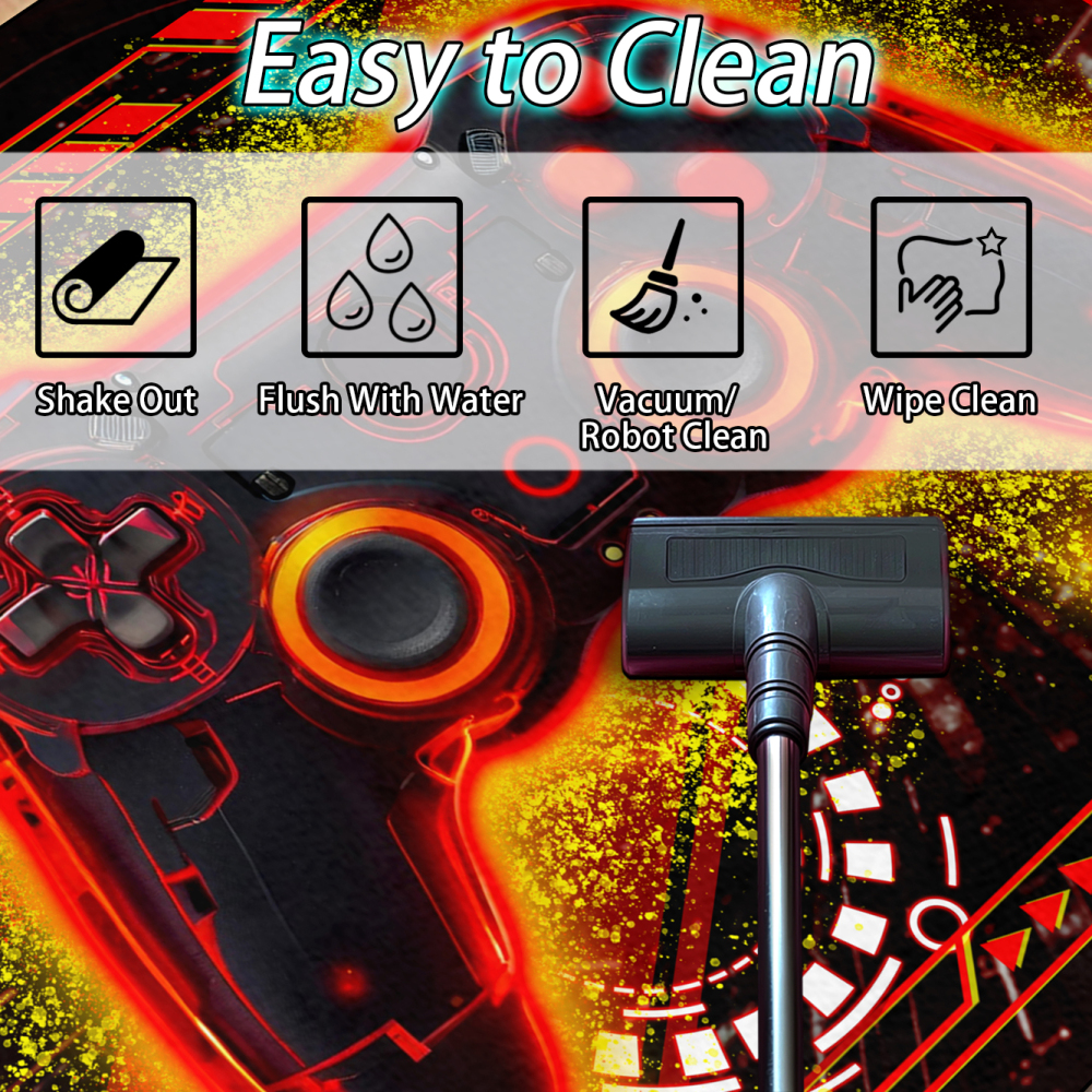 Red Action Gamer Controller Area Rug Boys Room | CozyLil