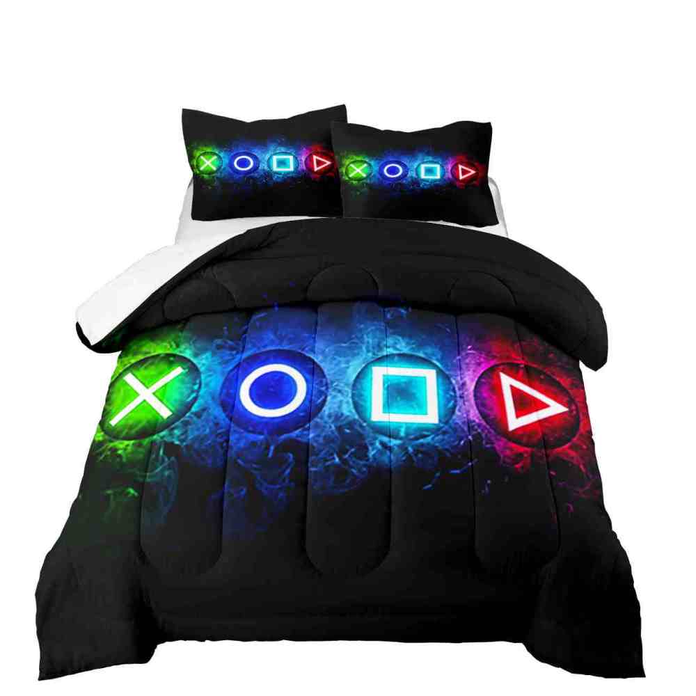 Glowing Smoke Game Icons Comforter Set for Teens | CozyLil