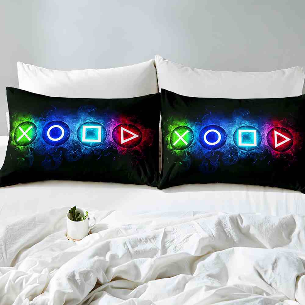 Glowing Smoke Game Icons Comforter Set for Teens | CozyLil