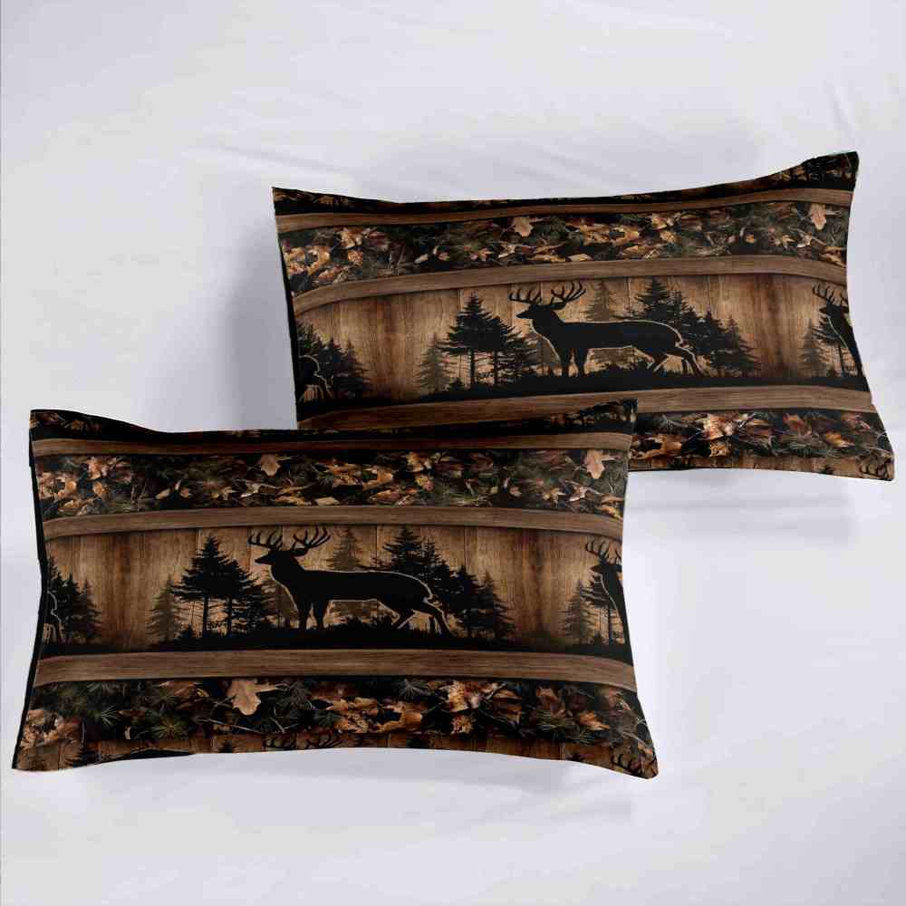 Rustic Buck Silhouette Forest Comforter Set | Boys Bedding | CozyLil