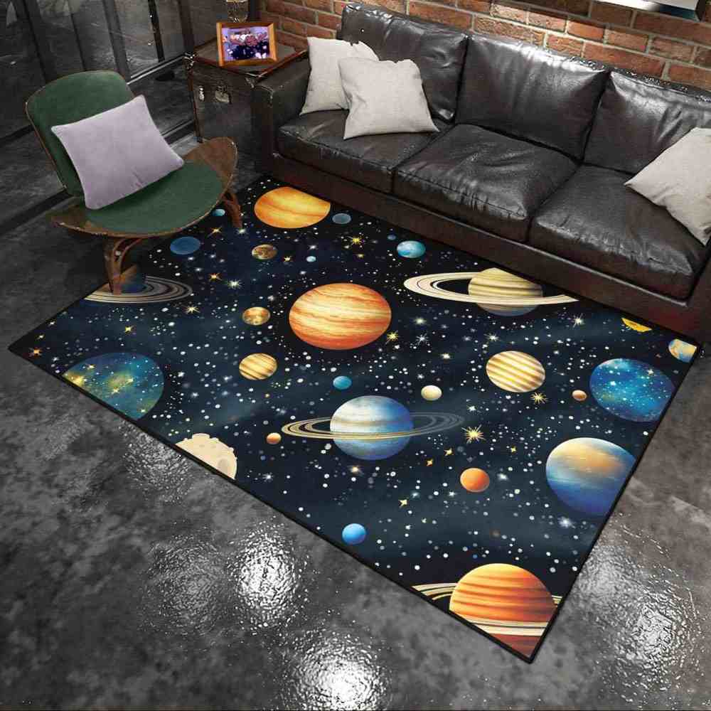 Dense Milky Way Starfield Kids Playroom Rug | CozyLil