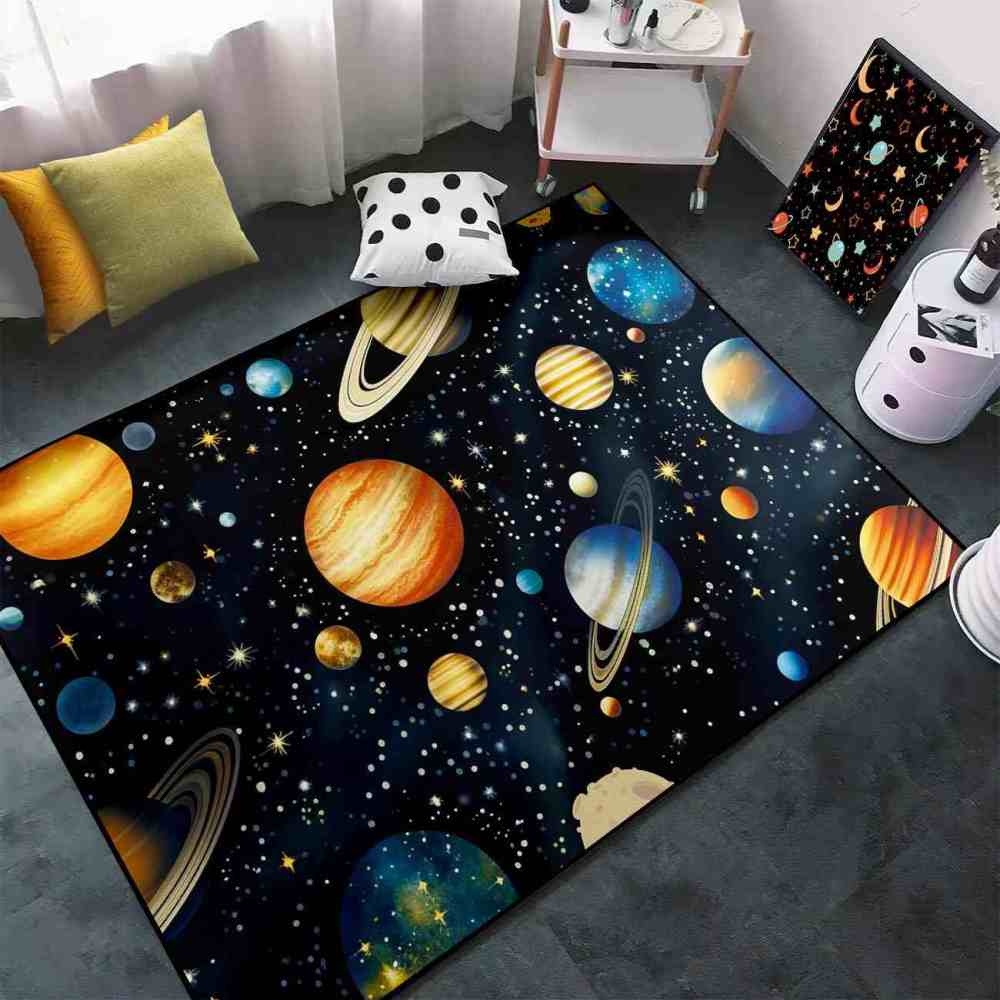 Dense Milky Way Starfield Kids Playroom Rug | CozyLil