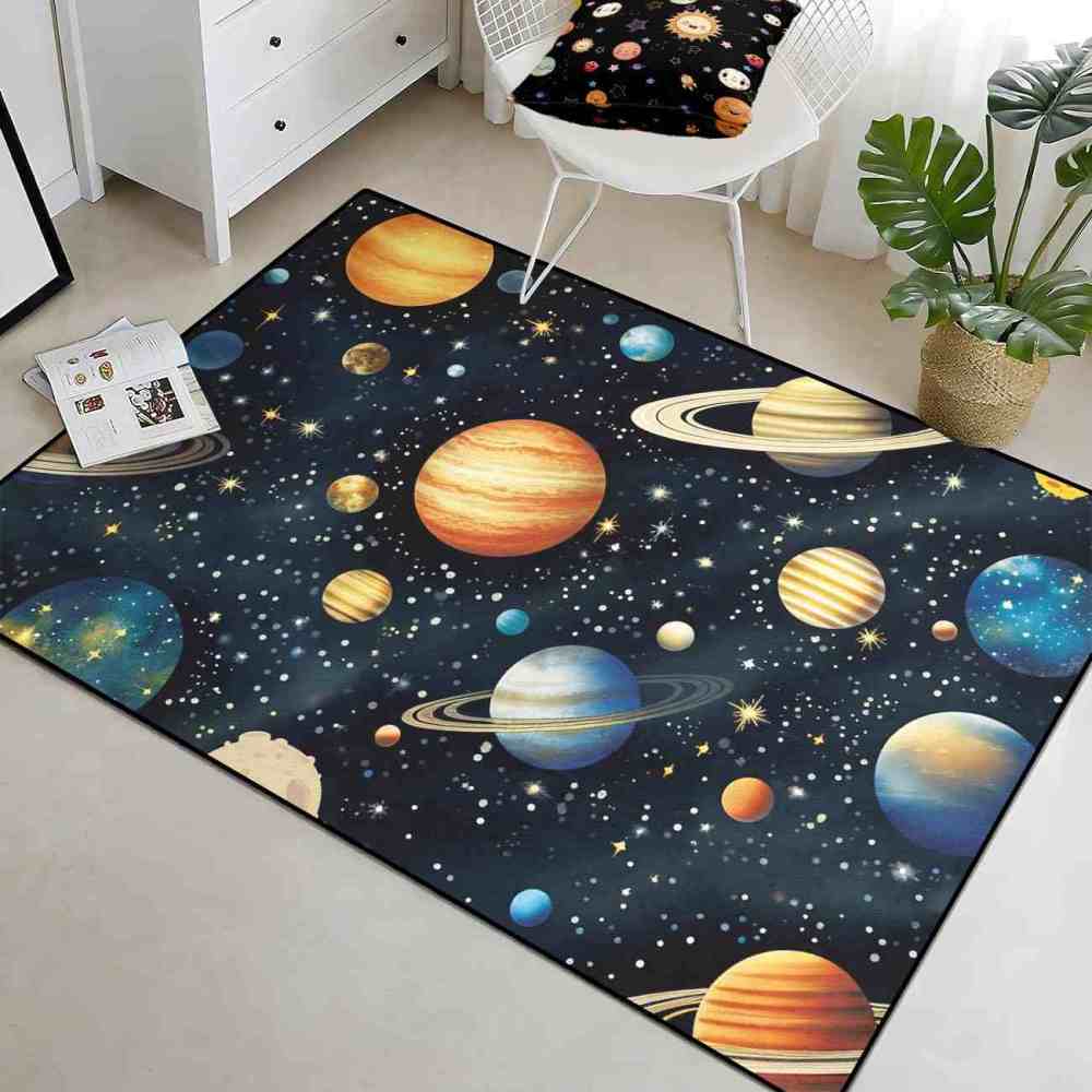 Dense Milky Way Starfield Kids Playroom Rug | CozyLil