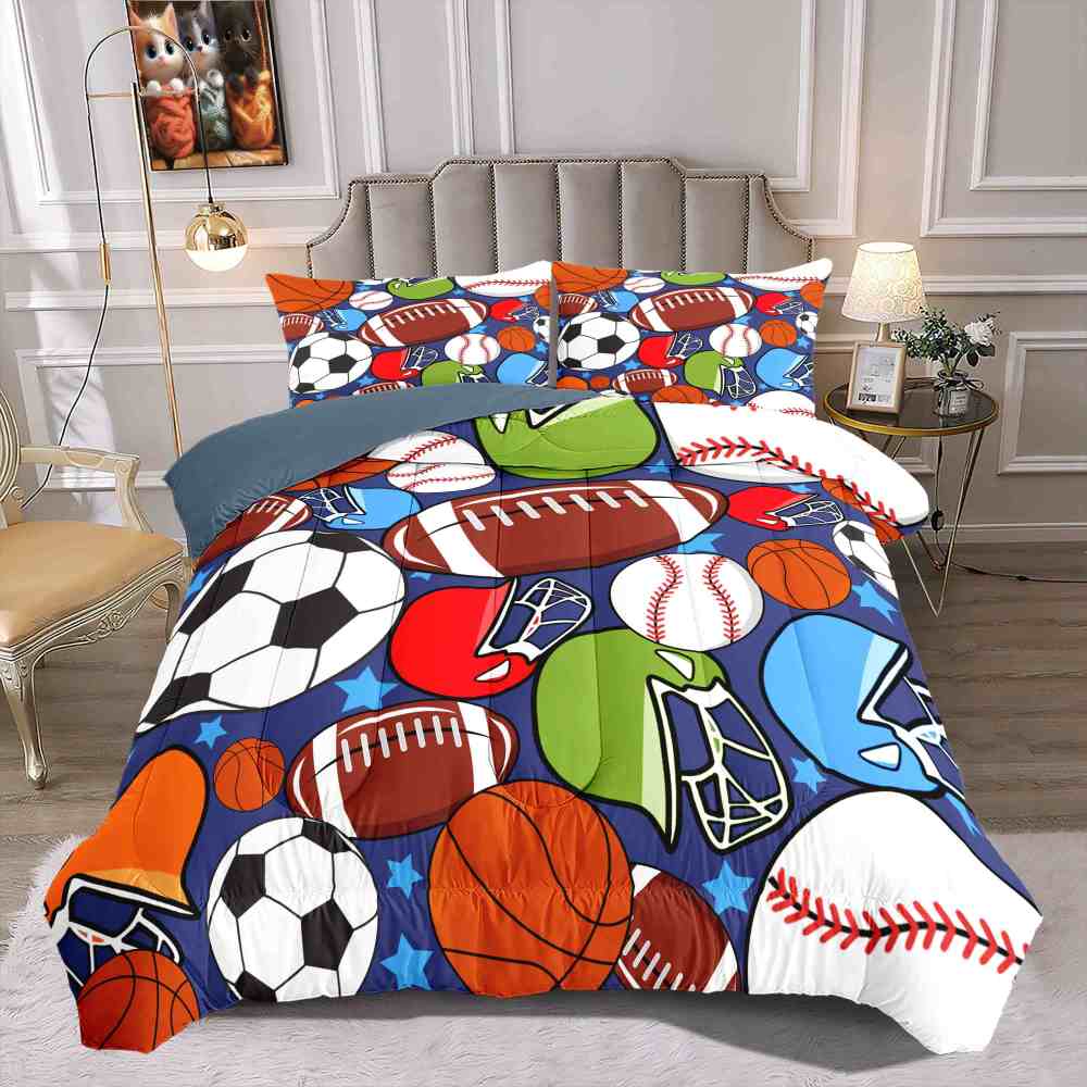 Vibrant Multi-Sport Gear Full Color Comforter Set | CozyLil