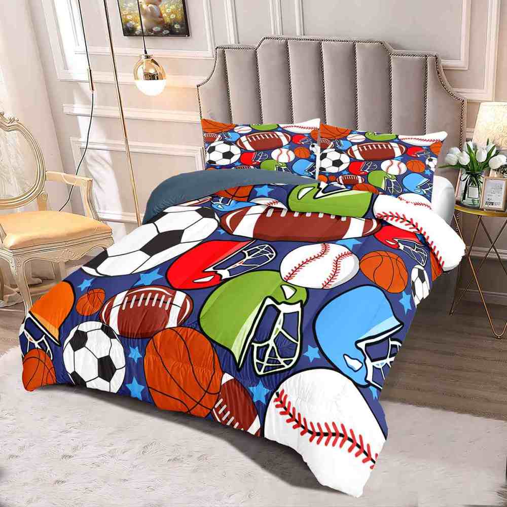 Vibrant Multi-Sport Gear Full Color Comforter Set | CozyLil