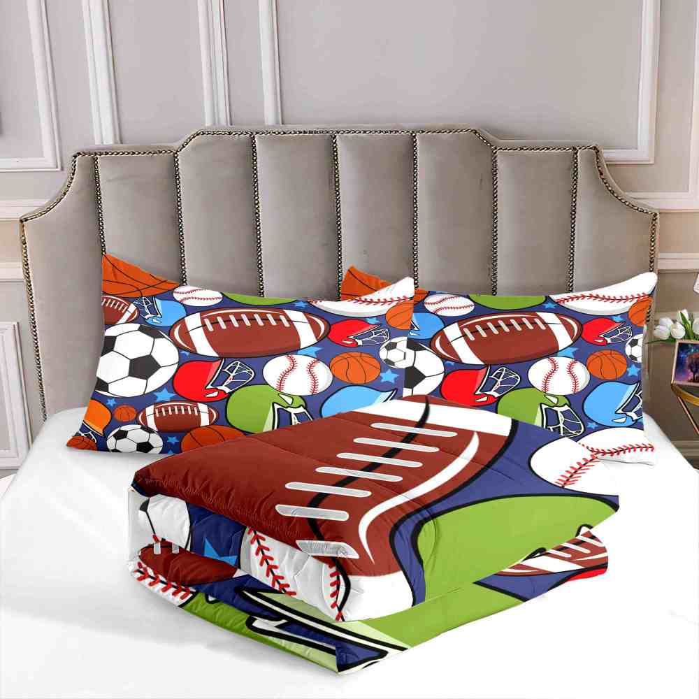 Vibrant Multi-Sport Gear Full Color Comforter Set | CozyLil