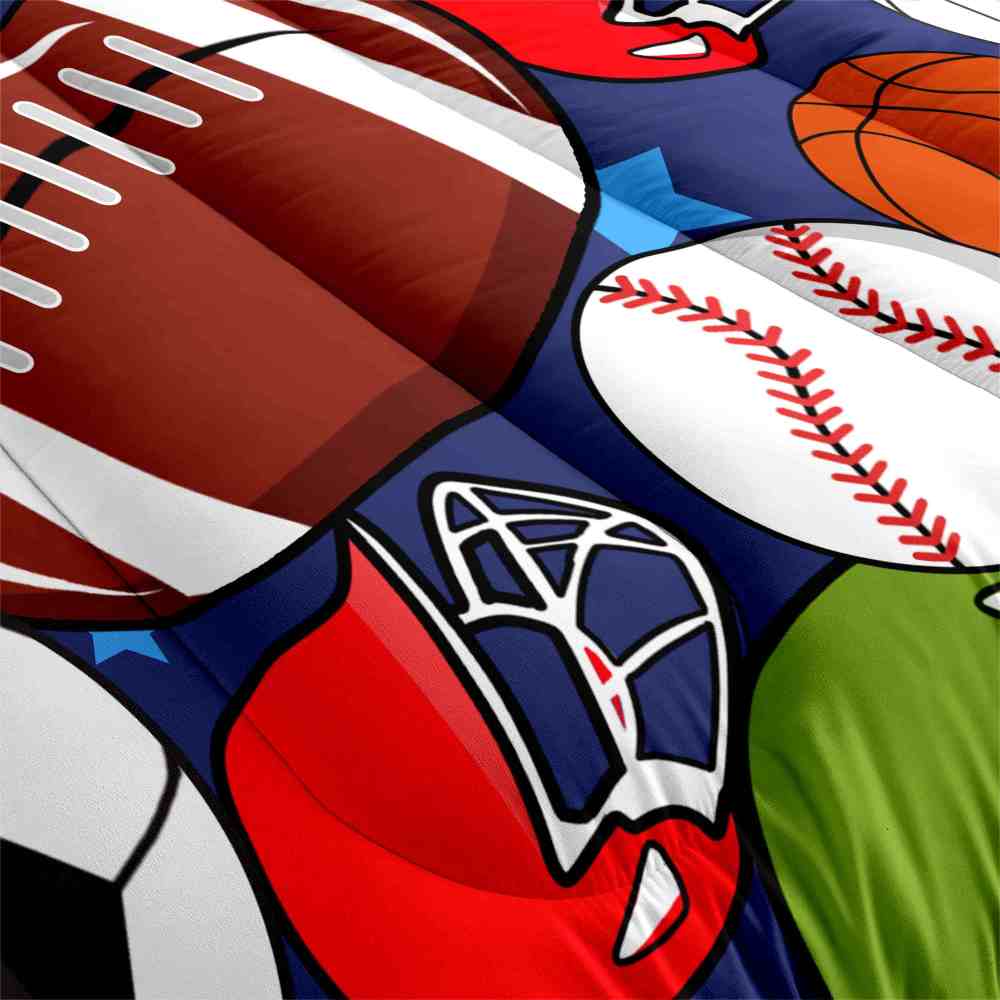 Vibrant Multi-Sport Gear Full Color Comforter Set | CozyLil