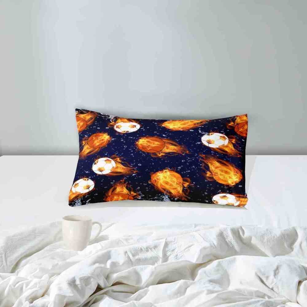 Fire on Ice Sports Soccer & Basketball Comforter Set | CozyLil