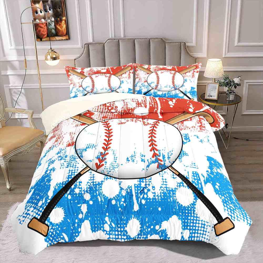 Artistic Splatter Baseball Comforter Set for Boys | CozyLil
