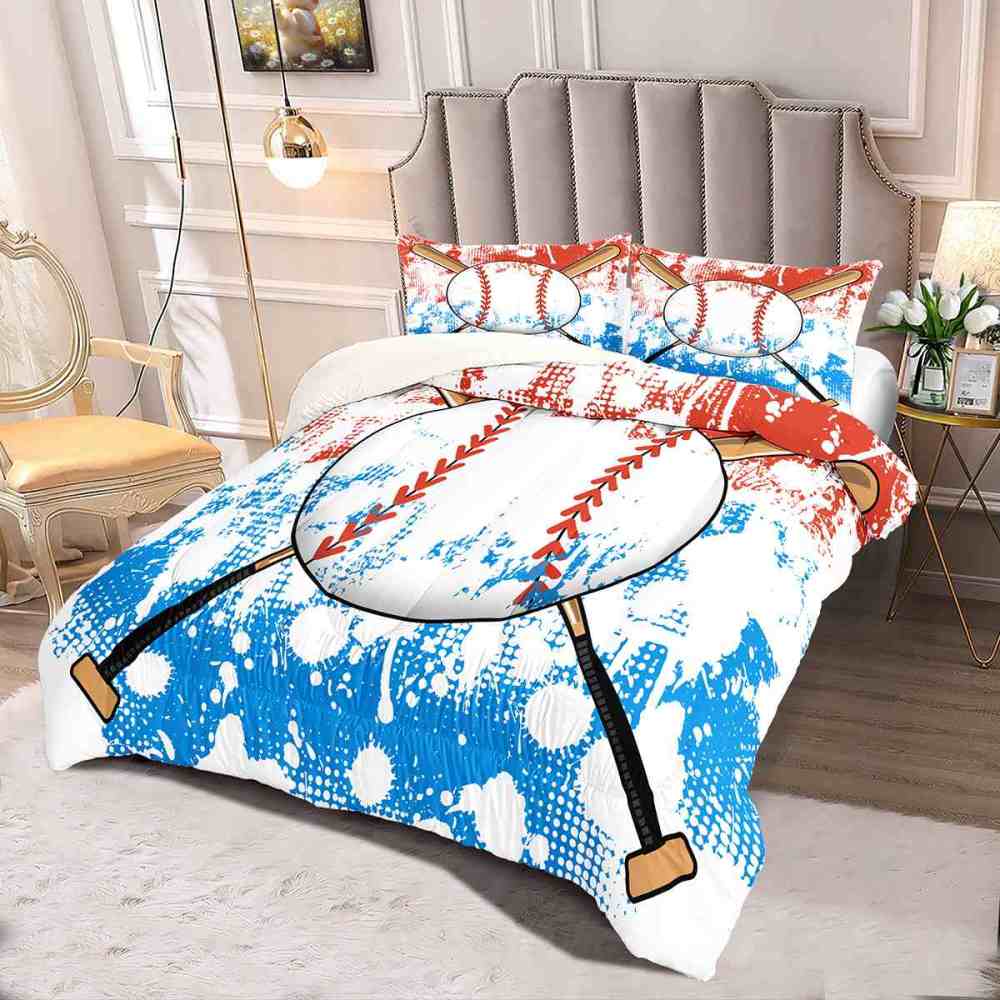Artistic Splatter Baseball Comforter Set for Boys | CozyLil