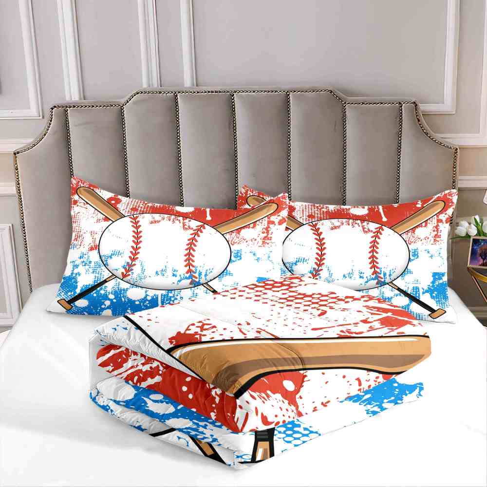 Artistic Splatter Baseball Comforter Set for Boys | CozyLil