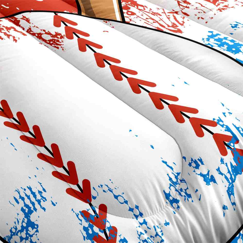 Artistic Splatter Baseball Comforter Set for Boys | CozyLil