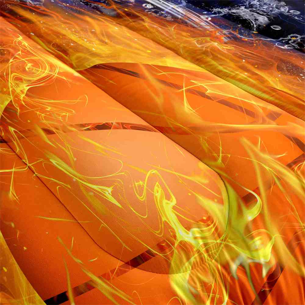 Flaming Basketball Lightning Comforter Set for Boys | CozyLil