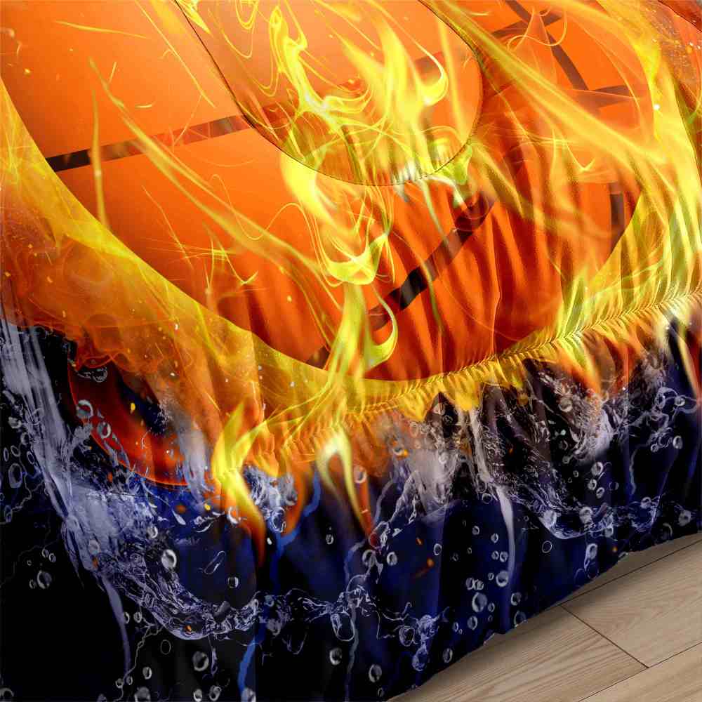 Flaming Basketball Lightning Comforter Set for Boys | CozyLil