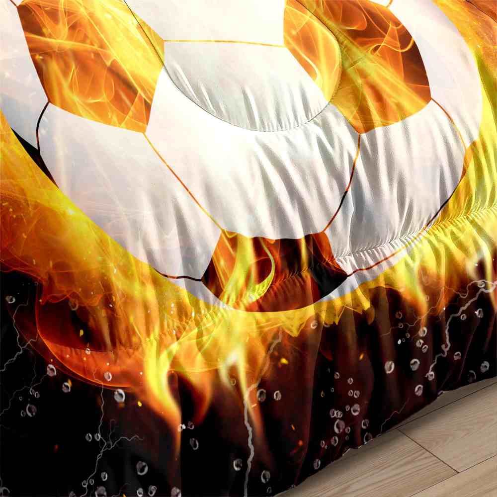 Fire Soccer Ball Lightning Comforter Set for Kids | CozyLil