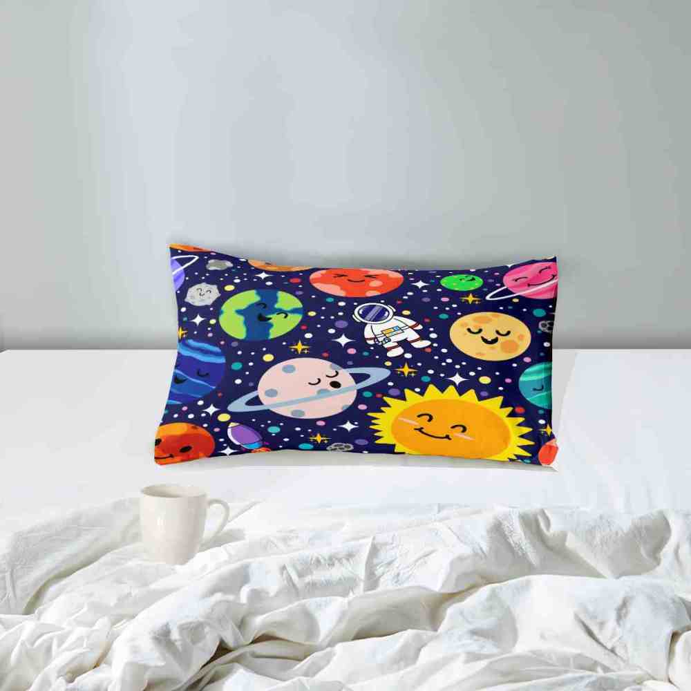 Happy Sun & Starry Galaxy Blue Kids Comforter Set | CozyLil