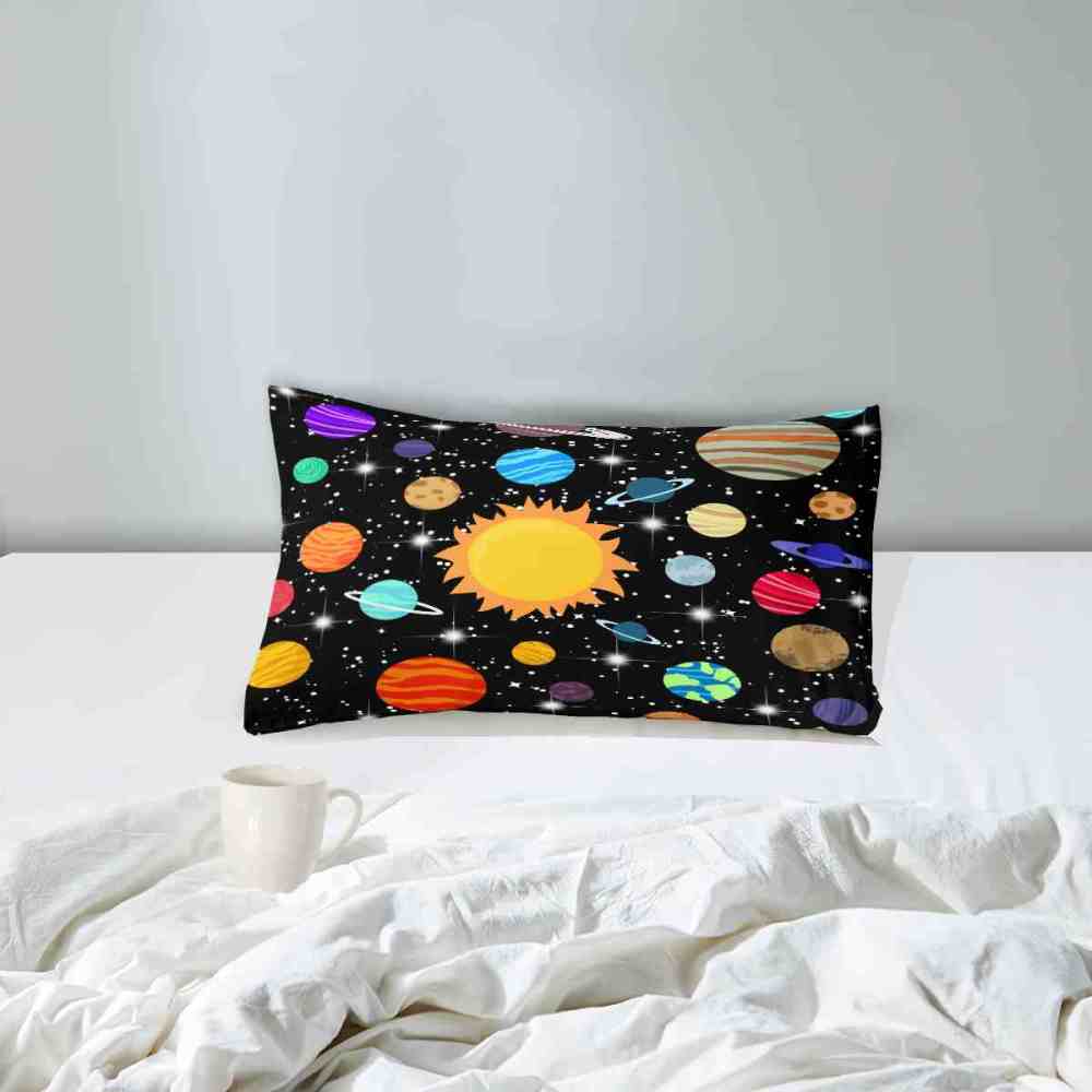 Realistic Planet Orbit & Sparkling Stars Kids Comforter Set | CozyLil
