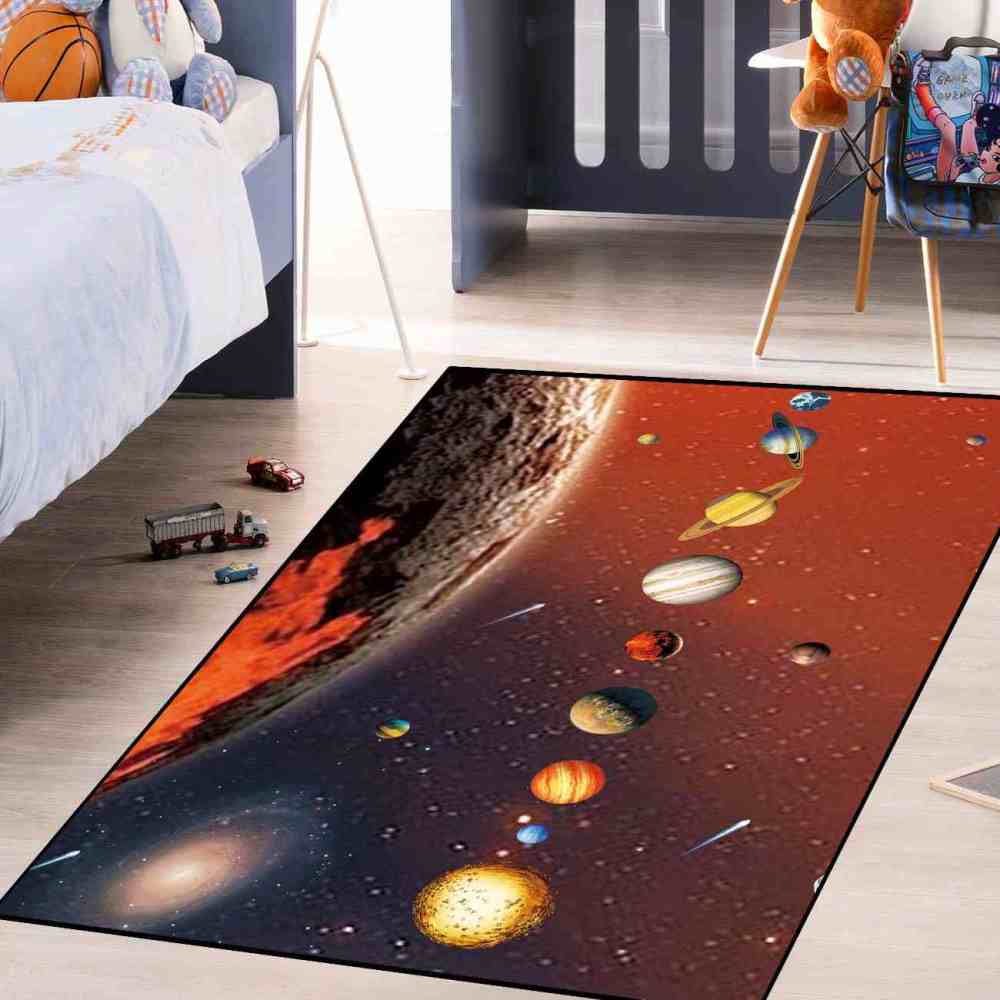 Realistic Solar System Alignment Educational Kids Rug | CozyLil