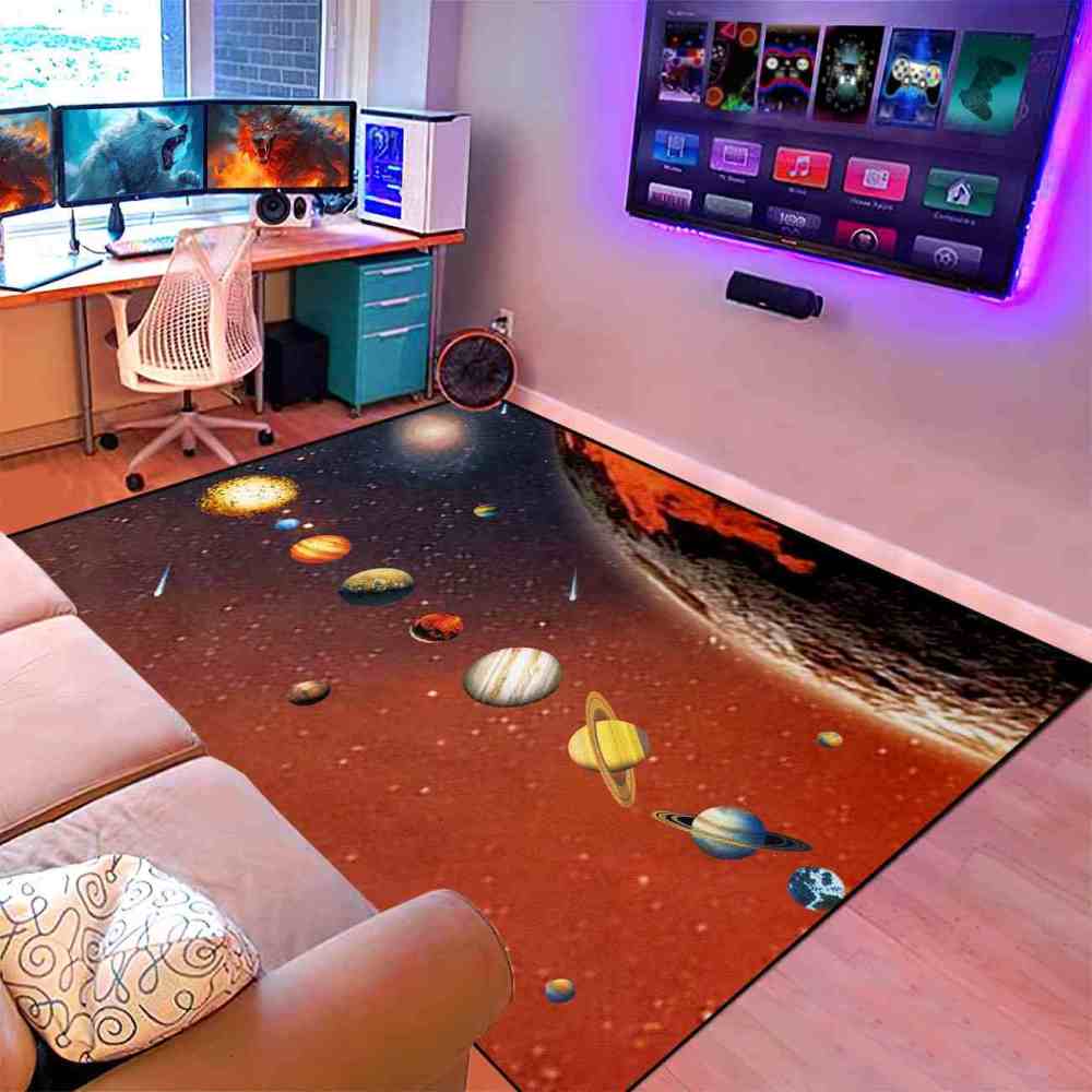 Realistic Solar System Alignment Educational Kids Rug | CozyLil