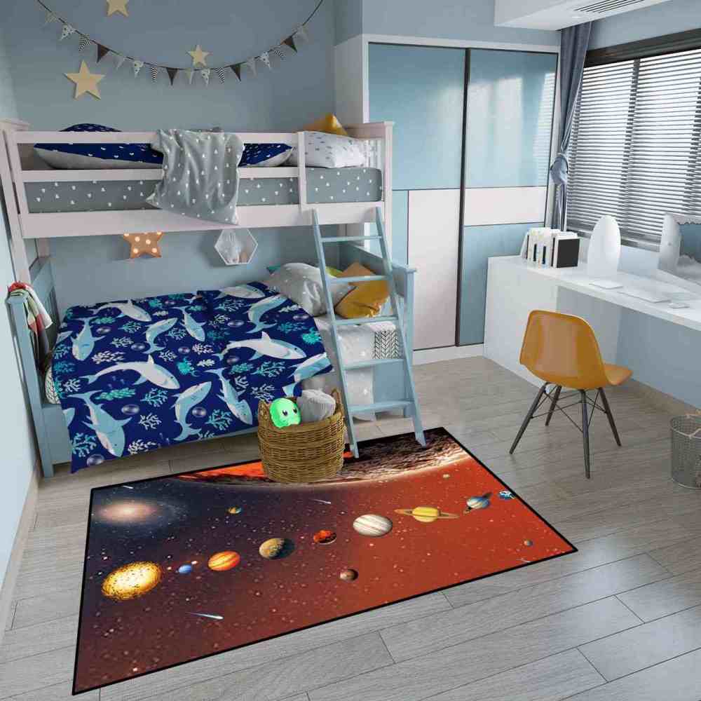 Realistic Solar System Alignment Educational Kids Rug | CozyLil