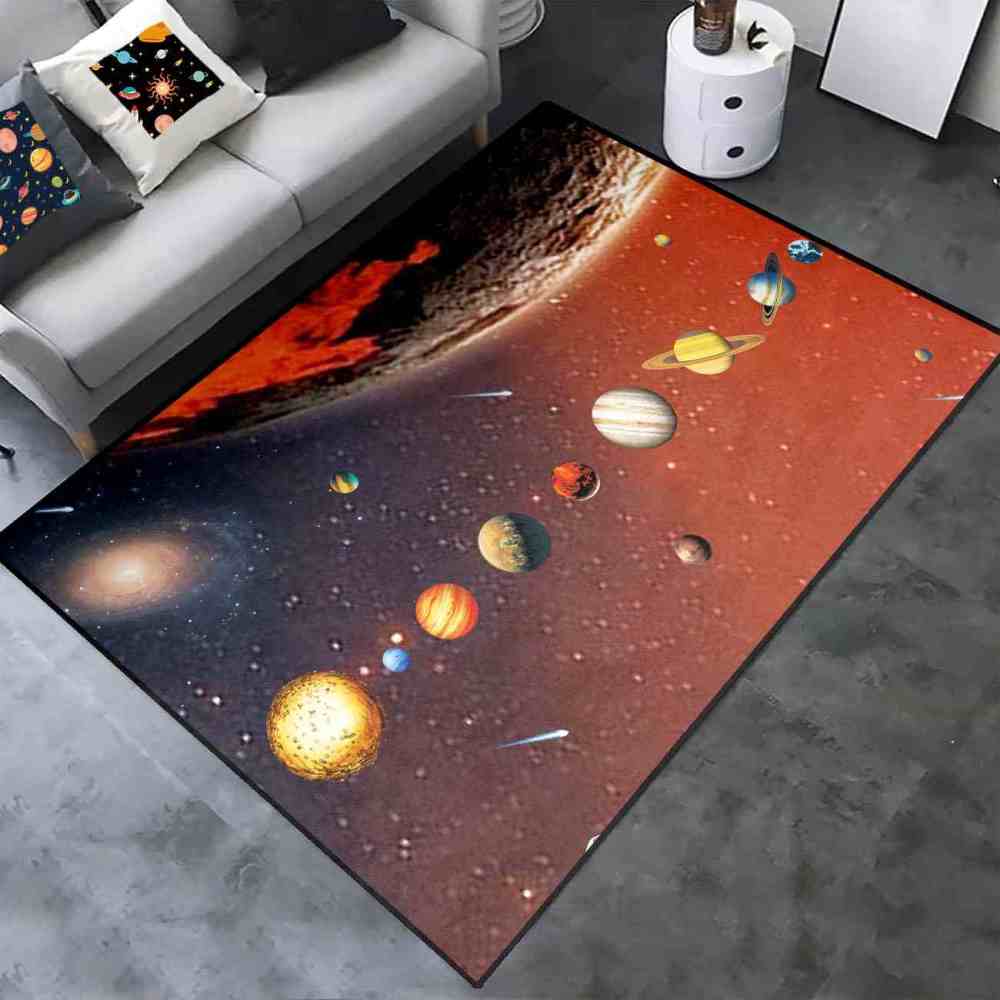 Realistic Solar System Alignment Educational Kids Rug | CozyLil