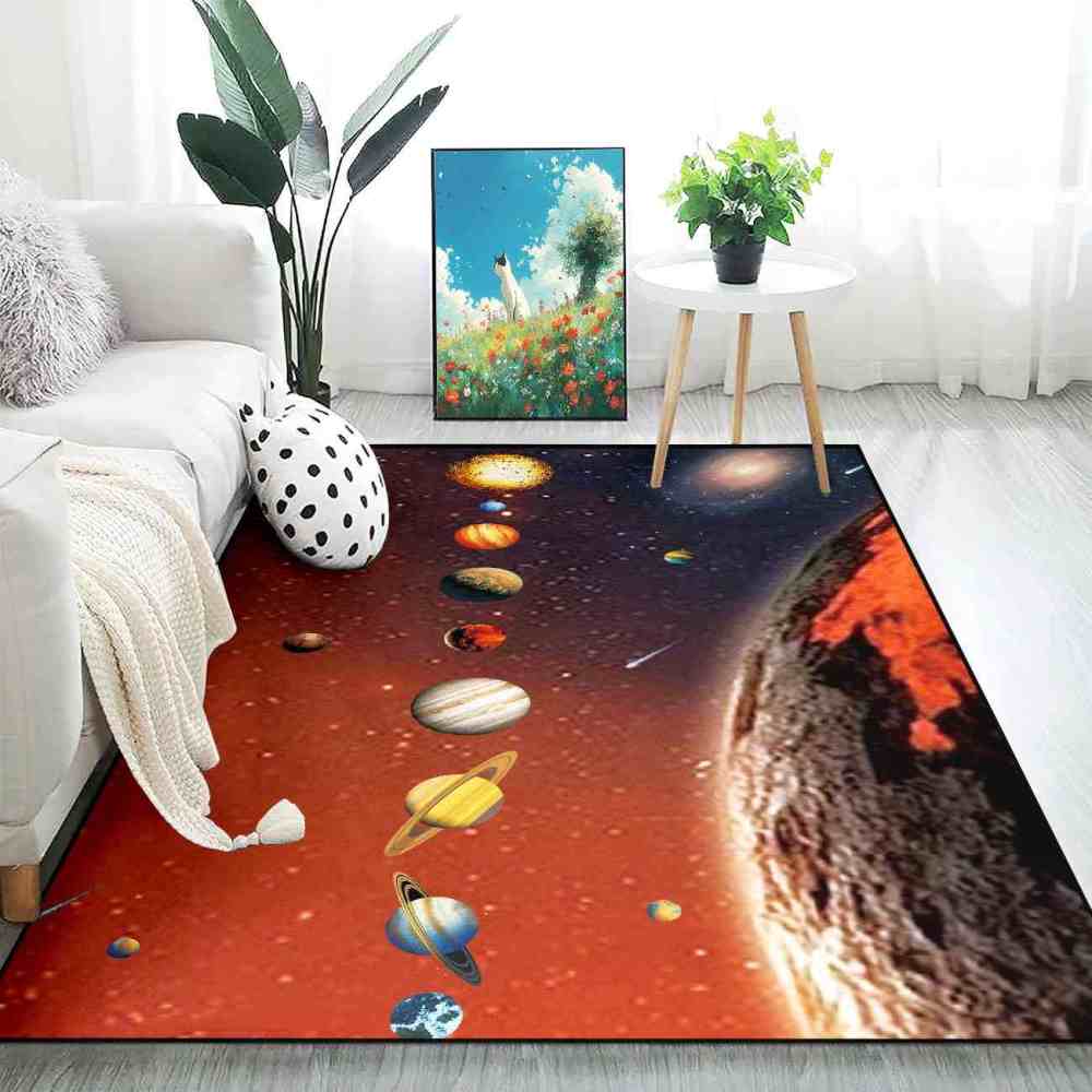 Realistic Solar System Alignment Educational Kids Rug | CozyLil