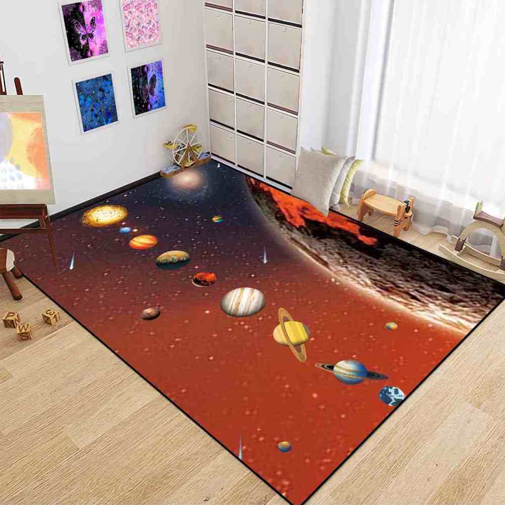 Realistic Solar System Alignment Educational Kids Rug | CozyLil