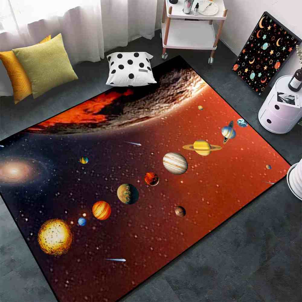 Realistic Solar System Alignment Educational Kids Rug | CozyLil