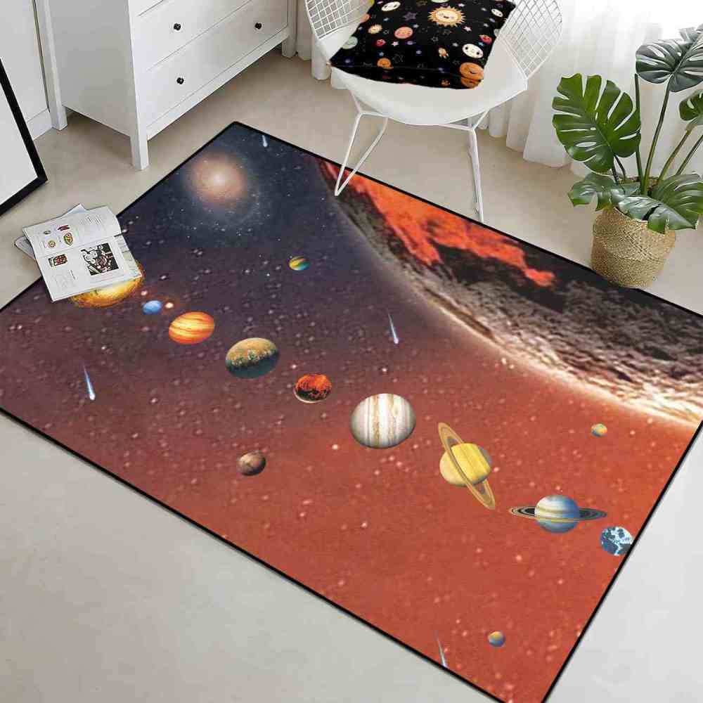 Realistic Solar System Alignment Educational Kids Rug | CozyLil