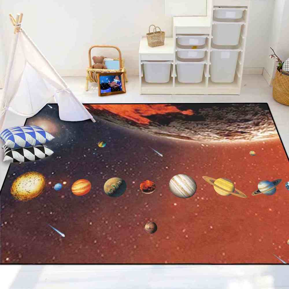 Realistic Solar System Alignment Educational Kids Rug | CozyLil
