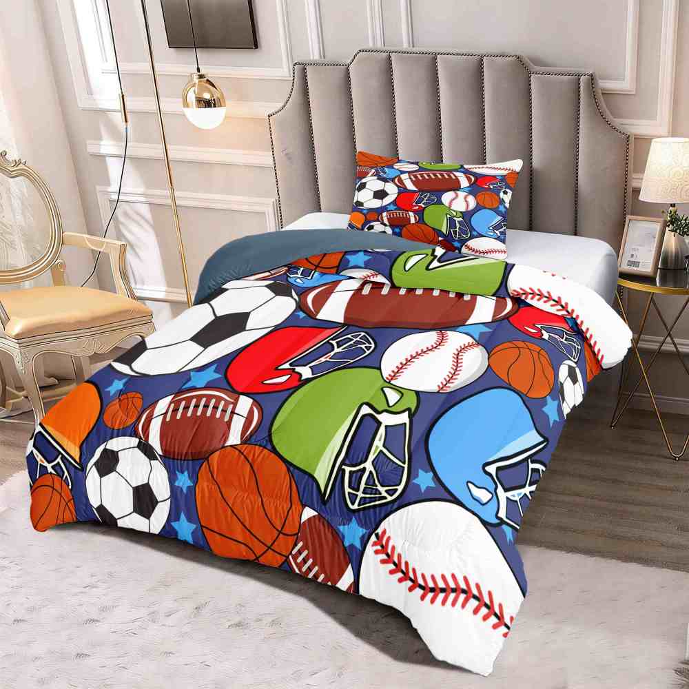 Vibrant Multi-Sport Gear Full Color Comforter Set | CozyLil