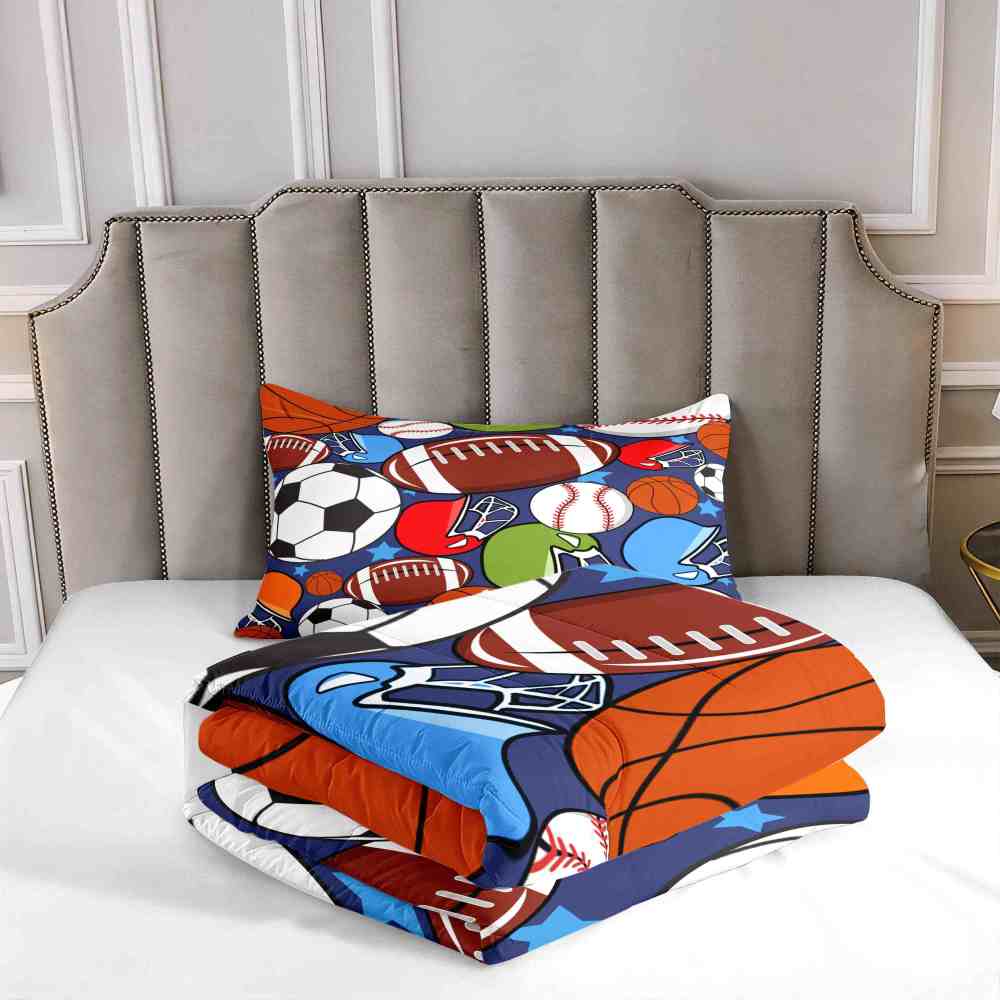 Vibrant Multi-Sport Gear Full Color Comforter Set | CozyLil