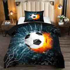 Power Strike Flaming Soccer Lightning Comforter Set | CozyLil