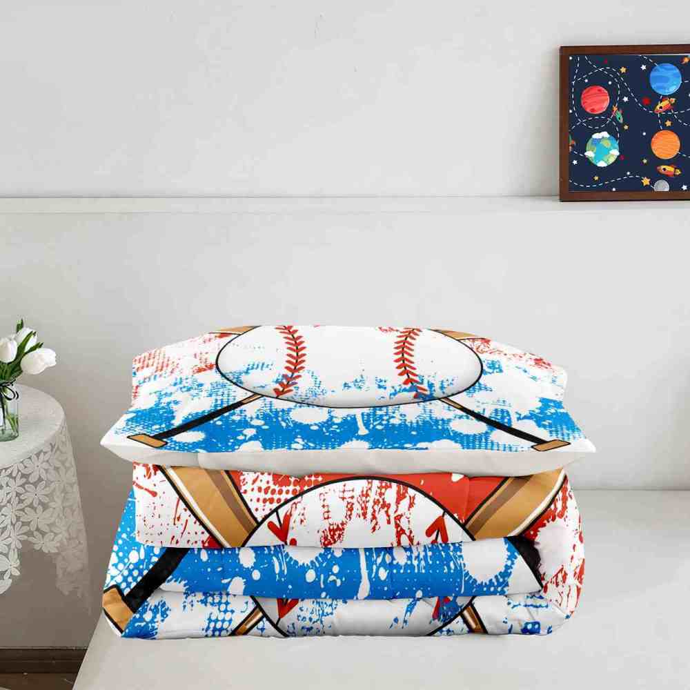 Artistic Splatter Baseball Comforter Set for Boys | CozyLil