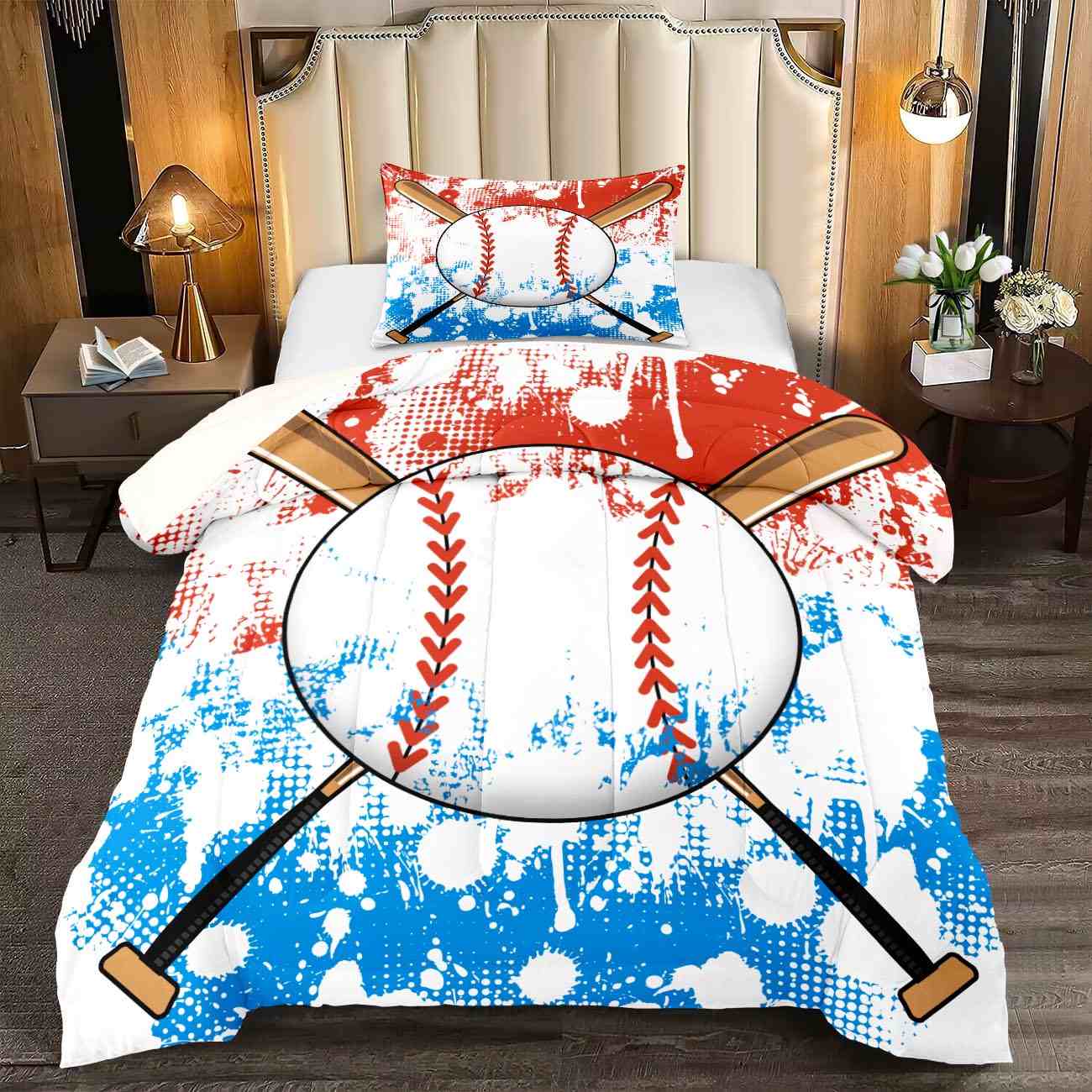 Artistic Splatter Baseball Comforter Set for Boys | CozyLil